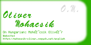 oliver mohacsik business card